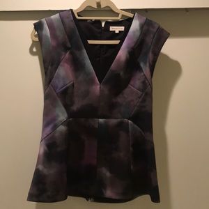 Neoprene-like peplum Rebecca Taylor top